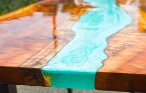 Table riviere en resine epoxy